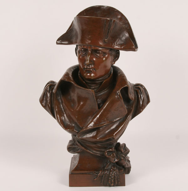 Bronze bust of Napoleon signed