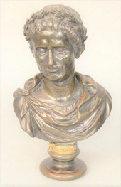 BRONZE BUST OF ROMAN EMPEROR C