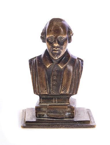 BRONZE BUST OF SCHOLAR ON
