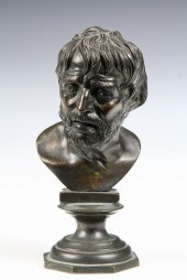 BRONZE BUST OF SENECA by Vince