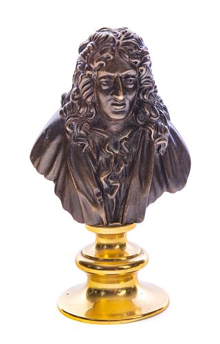 BRONZE BUST ON GILDED