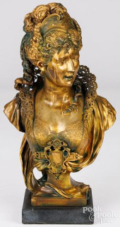 BRONZE BUST<br>P. Duboy gilt b