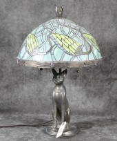 BRONZE 'CAT' TABLE LAMPBRONZE