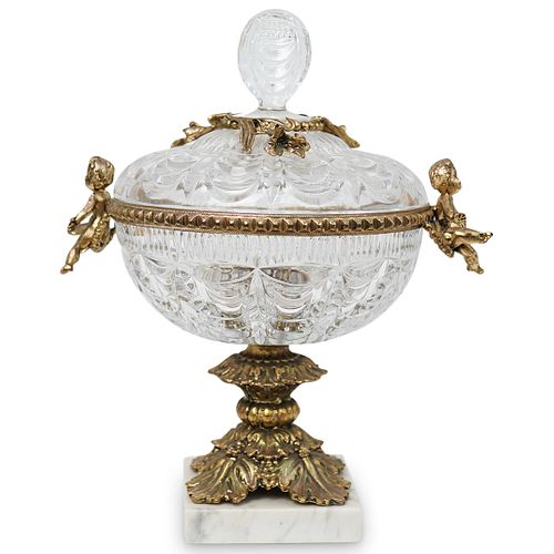 BRONZE CENTERPIECE CRYSTAL