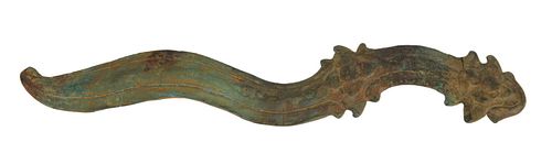 BRONZE CEREMONIAL OR RITUAL DAGGER,