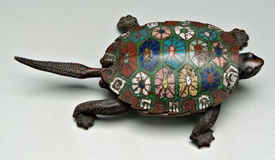 Bronze champlevé turtle,