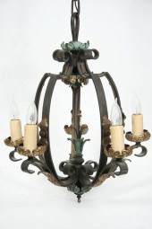 BRONZE CHANDELIER - 1920s Five