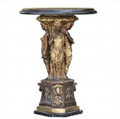 BRONZE CIRCULAR SIDE TABLE WIT