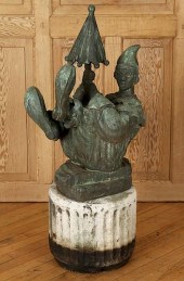 BRONZE CLOWN FOUNTAIN ON BASE