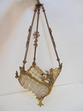 BRONZE & CRYSTAL HANGING FIXTU