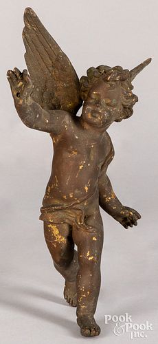 BRONZE CUPID, 19TH C.Bronze