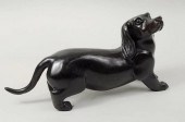 BRONZE DACHSHUND SCULPTUREBron