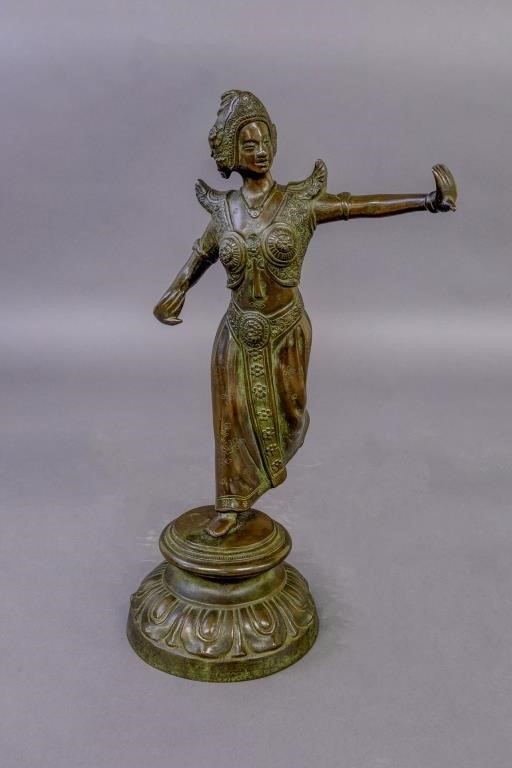 Bronze dancer marked 'Made in