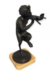 BRONZE DANCING FAUN AFTER CLOD