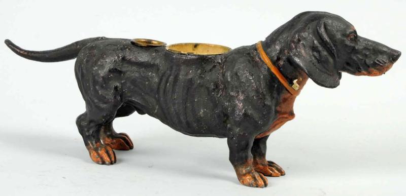 Bronze Daschund Dog Cigar & Match