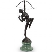 BRONZE DIANA ARCHER STATUEDESC