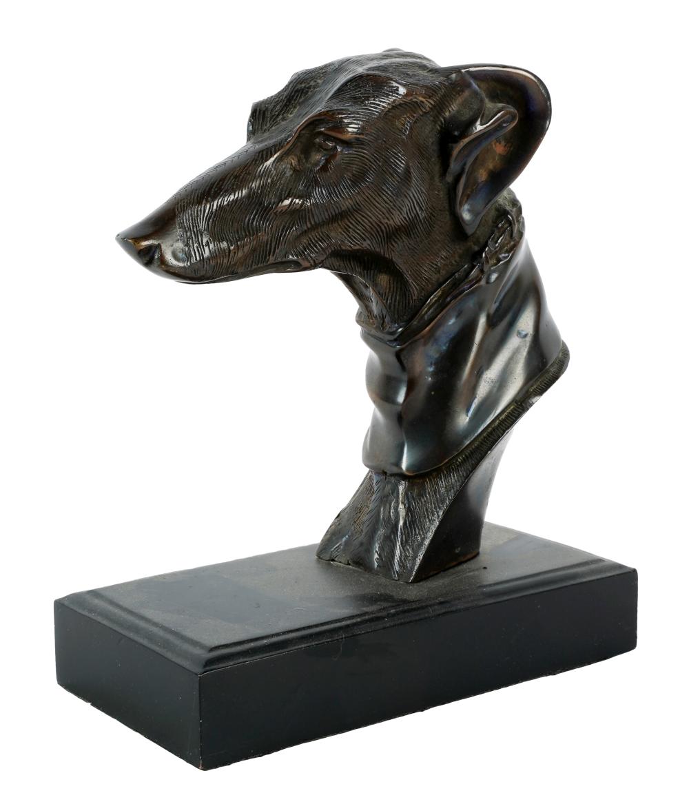 BRONZE DOG'S HEADinscribed to