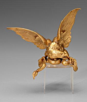 Bronze dore eagle, attacking a