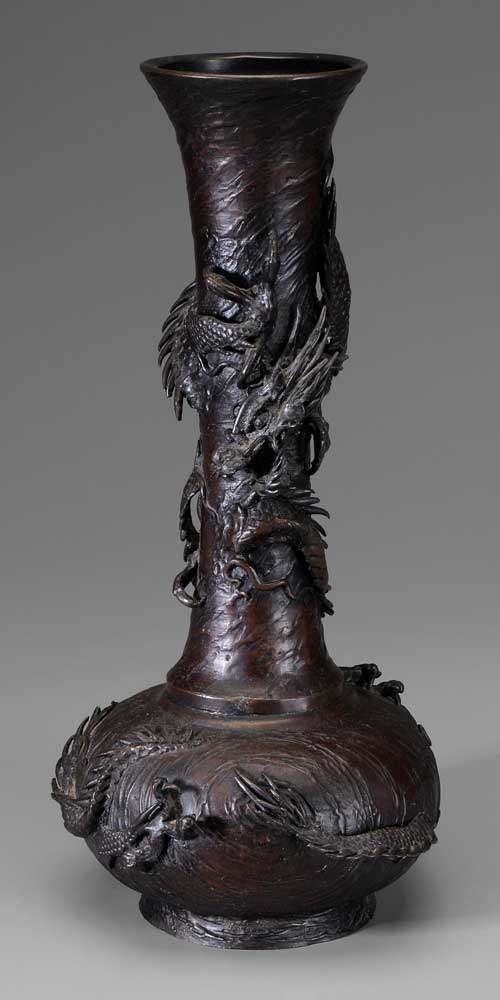 Bronze Dragon Vase Japanese, 20th