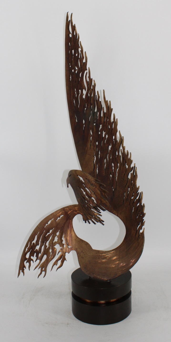 BRONZE EAGLE SCULPTURE Signed and