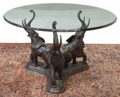 BRONZE ELEPHANT 47.5"DIAM GLAS