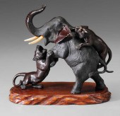 Bronze Elephant and Tiger Grou