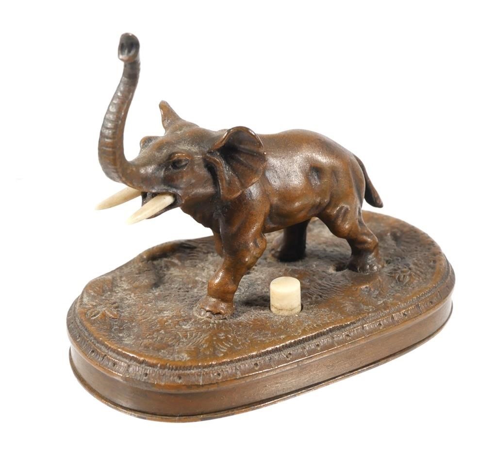 BRONZE ELEPHANT CALL BUTTON /