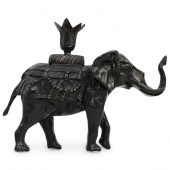 BRONZE ELEPHANT CANDLE HOLDERD