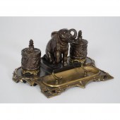 Bronze Elephant Inkstand Conti