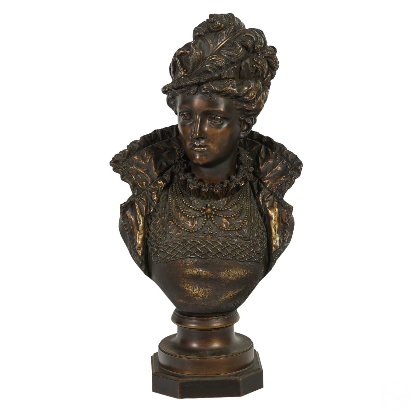 BRONZE FEMALE BUST STATUE AFTER