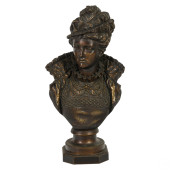 BRONZE FEMALE BUST STATUE AFTE