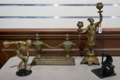 BRONZE FIGURAL CANDLESTICK, TW