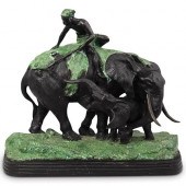 BRONZE FIGURAL ELEPHANT STATUE
