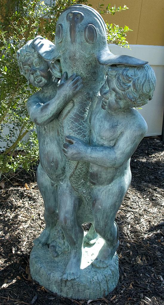 Bronze figural fountain of putti