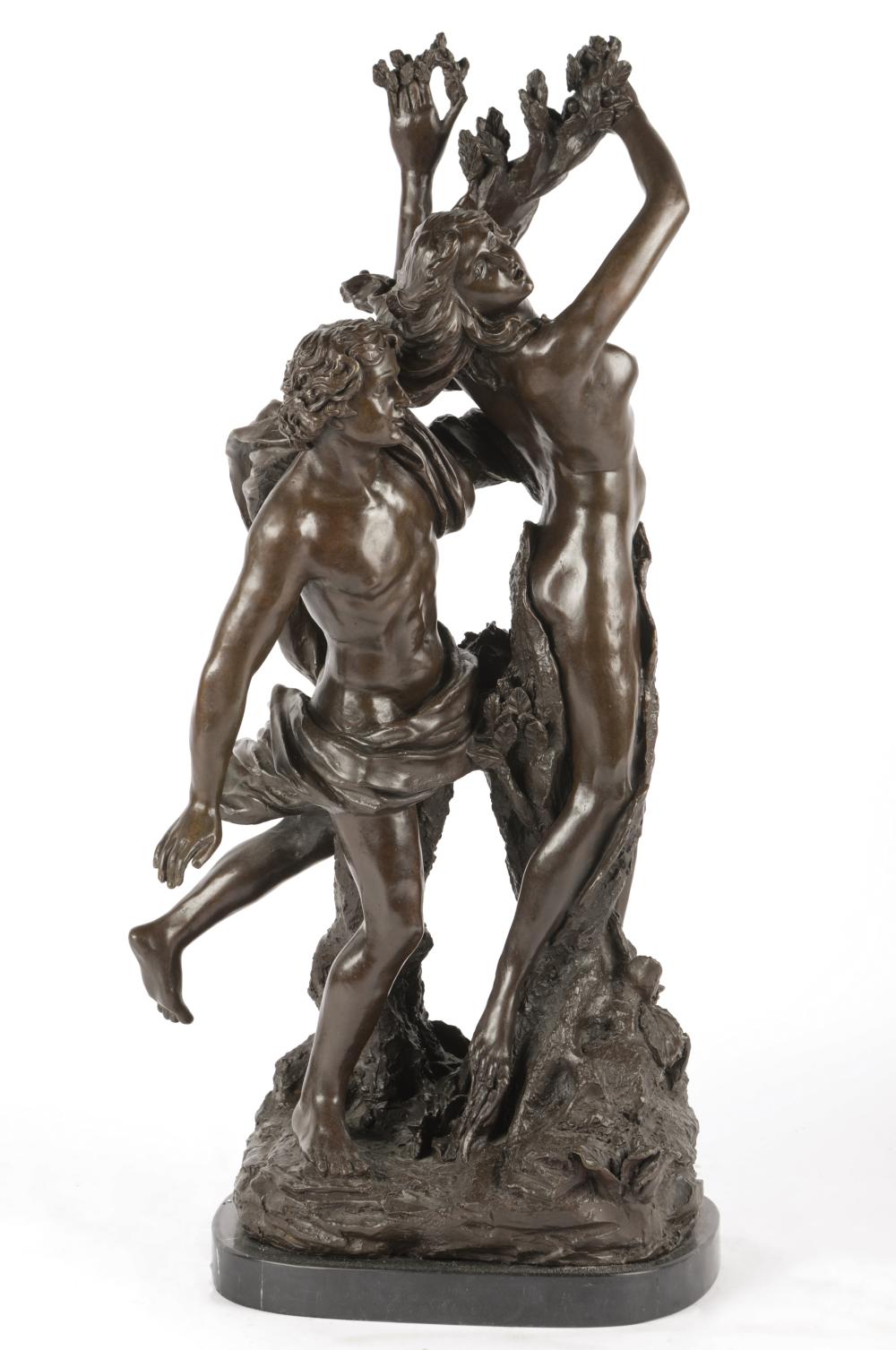 BRONZE FIGURAL GROUP APOLLO &