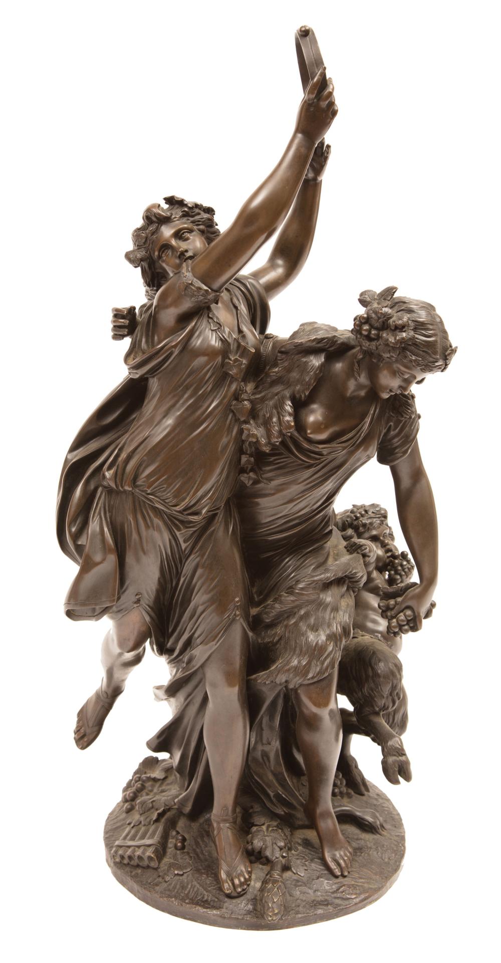 BRONZE FIGURAL GROUP OF