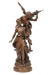 BRONZE FIGURAL GROUP OF "GéNIE