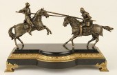 BRONZE FIGURAL GROUP OF JOUSTI