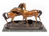 BRONZE FIGURAL GROUP OF "L'ACC