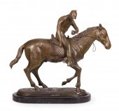 BRONZE FIGURAL GROUP OF POLO P