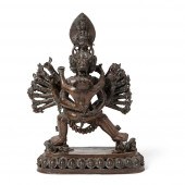 BRONZE FIGURAL GROUP OF YAMANT