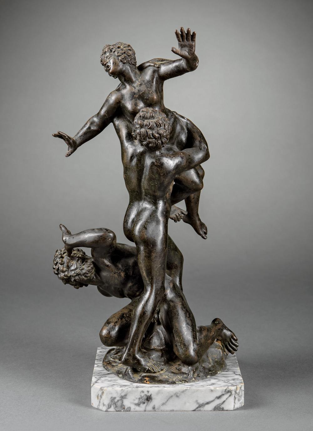 BRONZE FIGURAL GROUP "RAPE OF THE