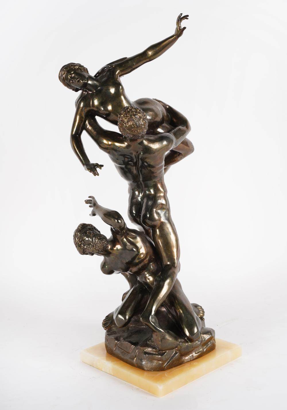 BRONZE FIGURAL GROUP RAPE OF