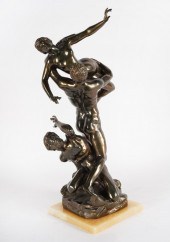 BRONZE FIGURAL GROUP RAPE OF P