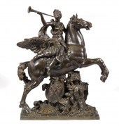 BRONZE FIGURAL GROUPBronze Fig