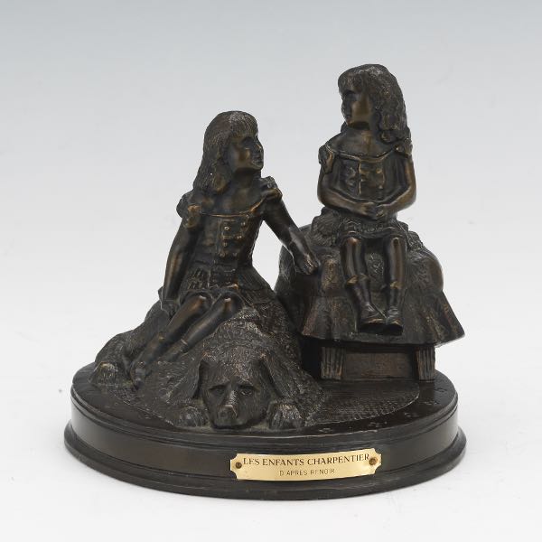 BRONZE FIGURAL GROUPING AFTER