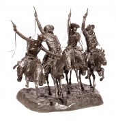BRONZE FIGURAL GROUPING "COMIN