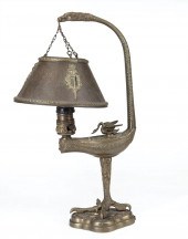 BRONZE FIGURAL LAMPAntique Bro