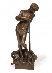 BRONZE FIGURAL OF MAN SLAYING
