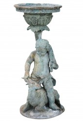 BRONZE FIGURAL PLANTER OF PUTT